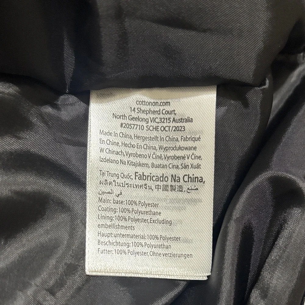 Cotton On Black and Cream Leather Jacket